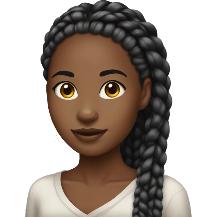 black girl with box braids emoji
