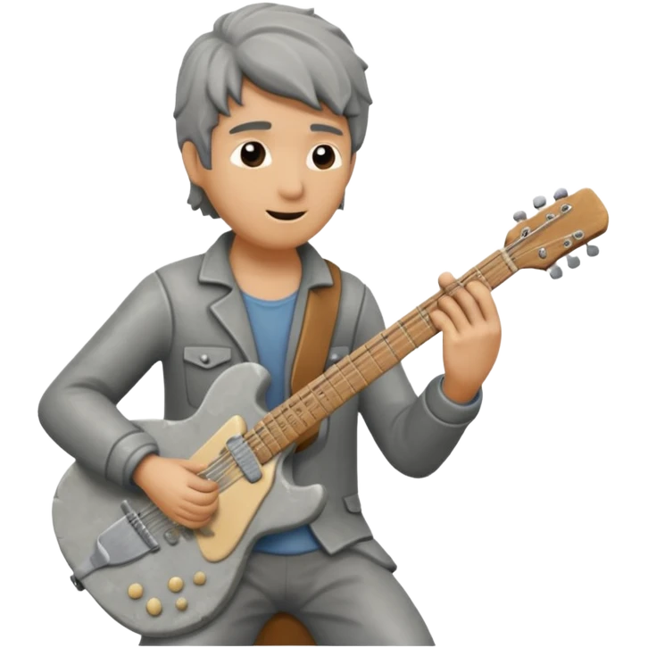gray statue guitarist emoji