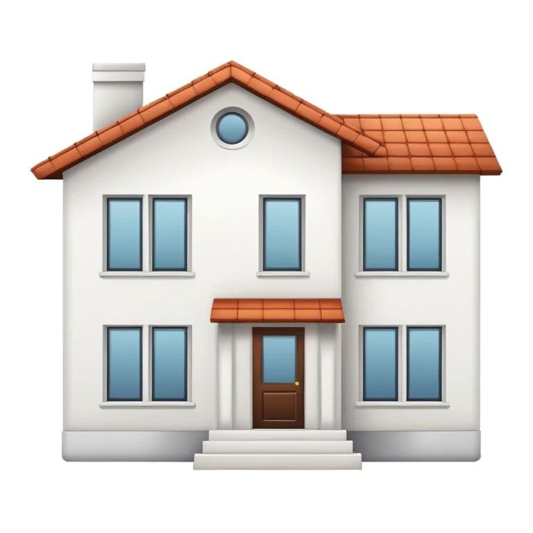 shared house minimalistic on white background, fullly filled emoji