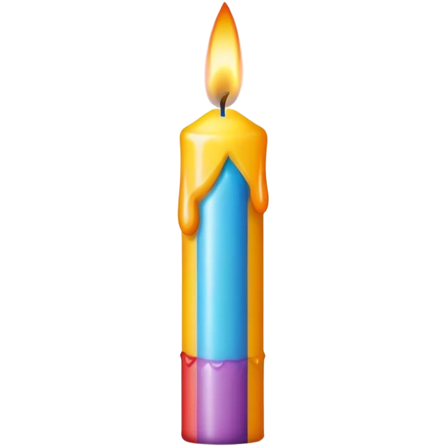 Birthday candle showing a number one emoji