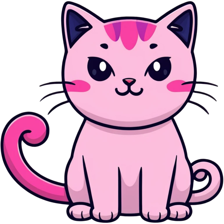 pink cute gothic cat emoji