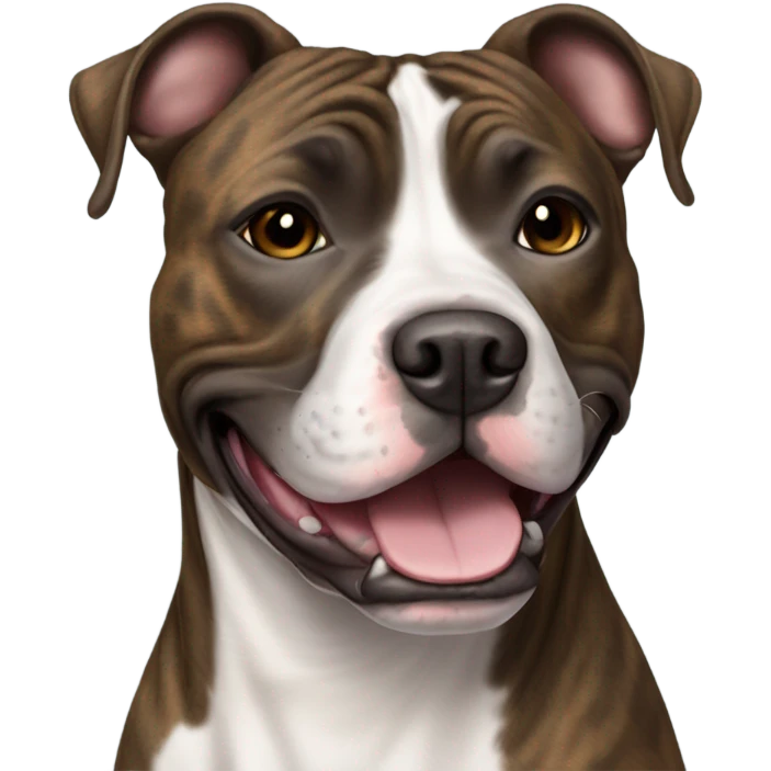 Brindle am-staff terrier smiling emoji