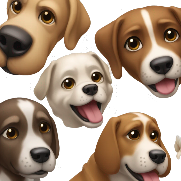 Perros enfadados de cuerpo entero actuando como humanos emoji