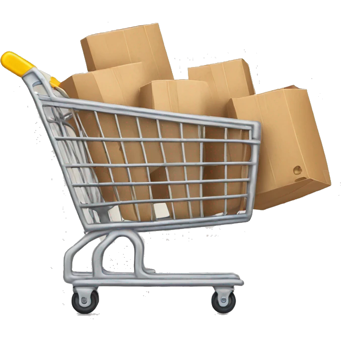 shopping cart with boxies emoji