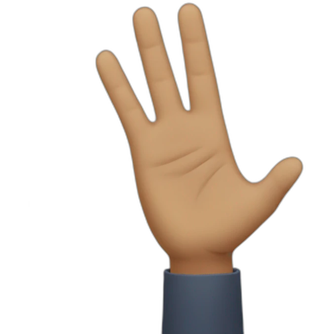 man reaches up with his hand emoji