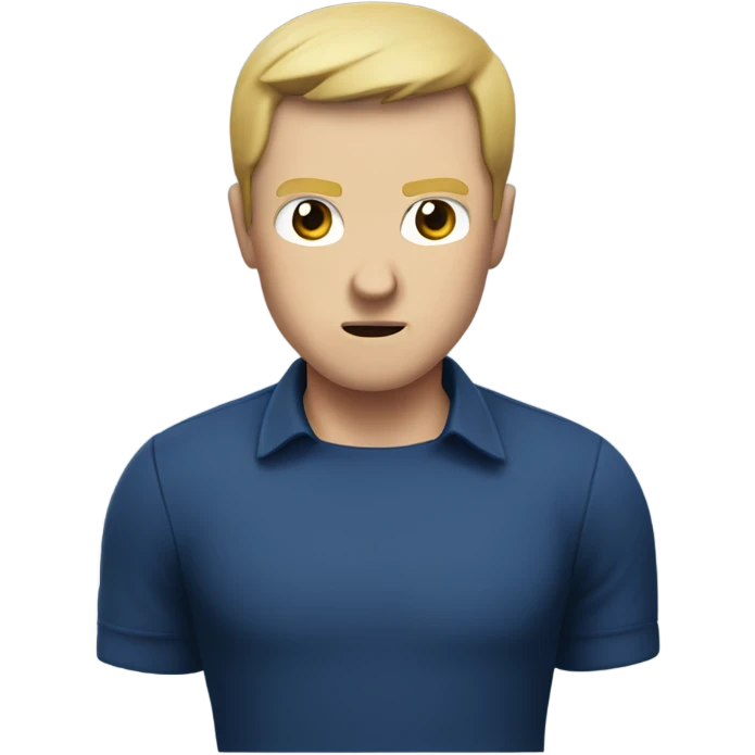White Man in dark blue shirt ready to fight  emoji