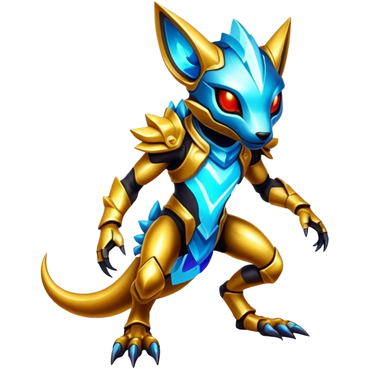 Shiny Epic Edgy Cool Colorful Vibrant Modern Vernid-Protogen-creature-animal, full body emoji