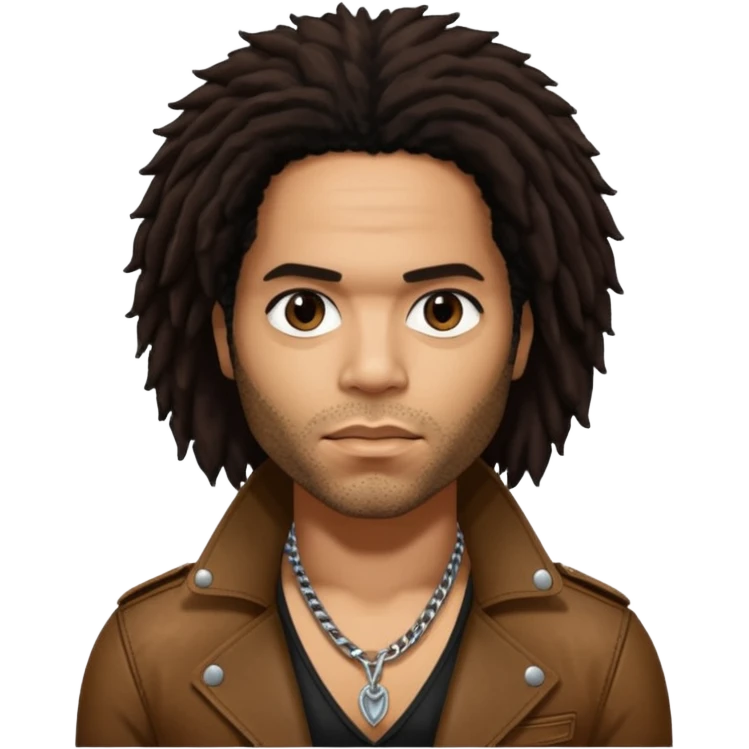 Lenny Kravitz with long dark brown hair emoji