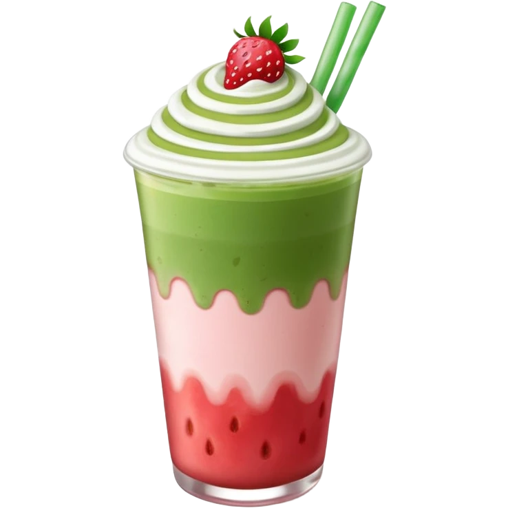 iced strawberry matcha latte emoji