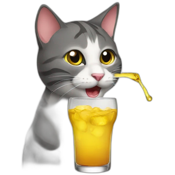 cat drinking emoji