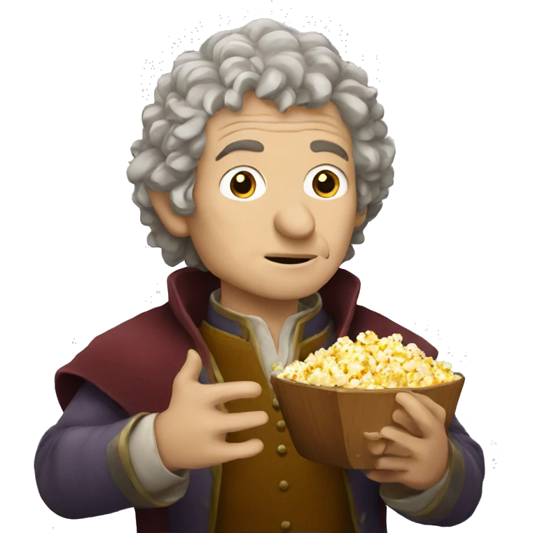 bilbo eating popcorn emoji