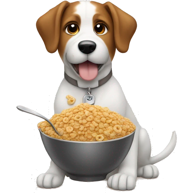 Dog eating cereals  emoji