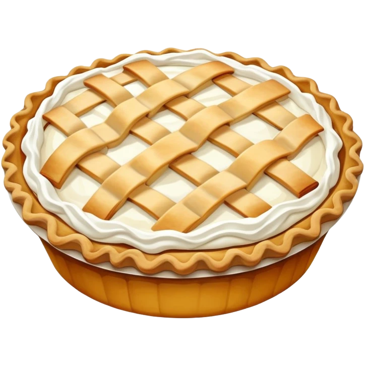 Apple pie with lots of white frosting emoji