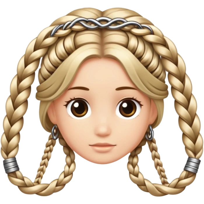 hair braid with decorative rings emoji