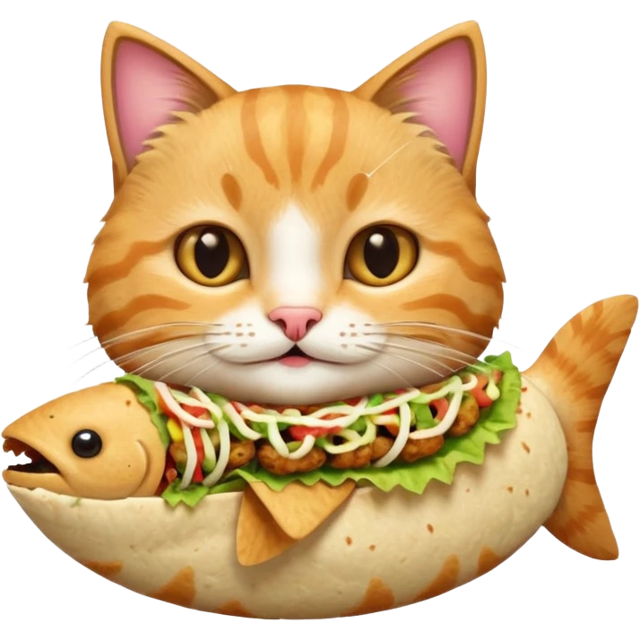 Happy Cat with a fish taco emoji