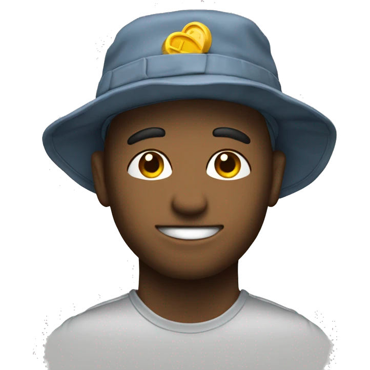 Bucket hat with a bill atttached emoji