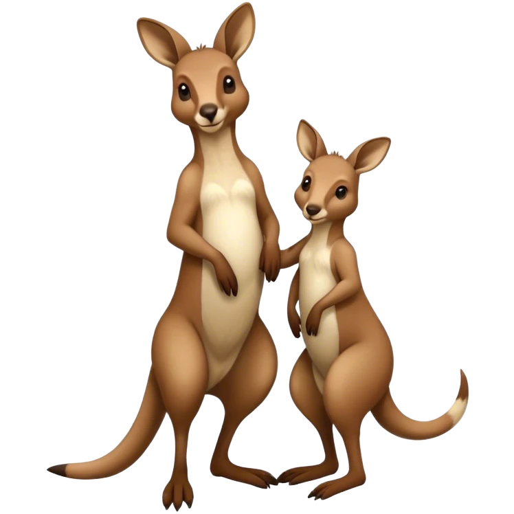 Kangaroos called "Marketing" carrying baby kangaroos called "AEs" emoji
