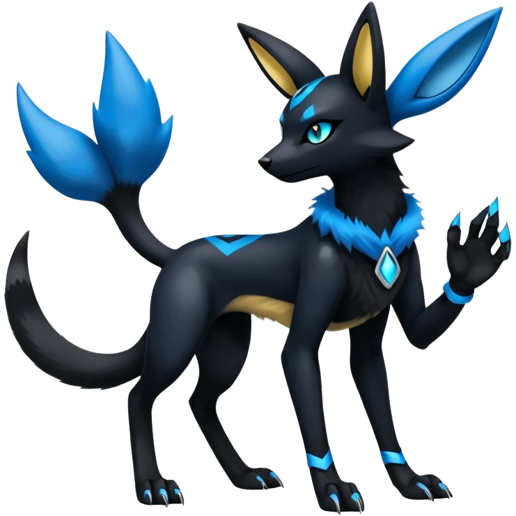 Exotic Gothic Cool Lucario-Umbreon-Fusion-Hybrid-Creature, 4 legs emoji