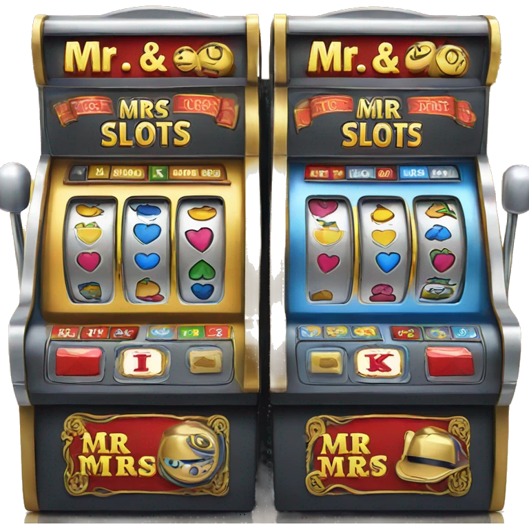 Slot machine titled "Mr and Mrs slots" emoji