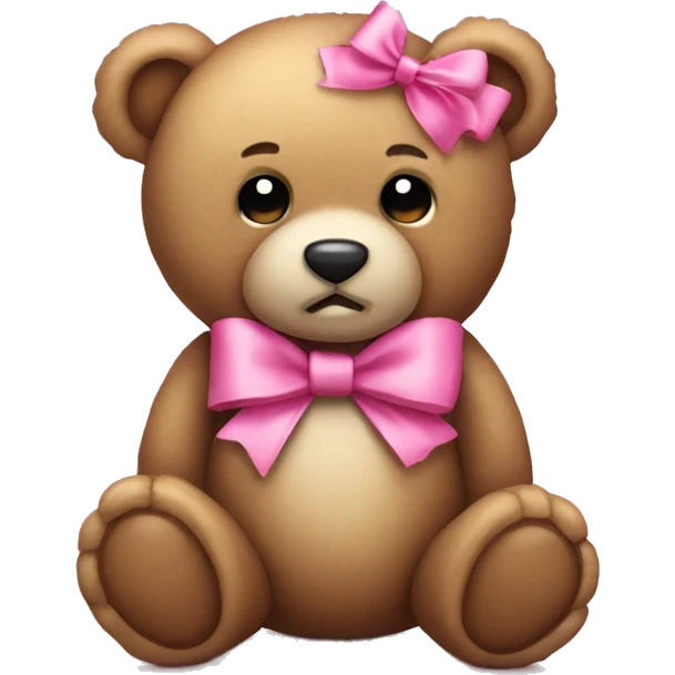 Teddy bear with pink bow emoji