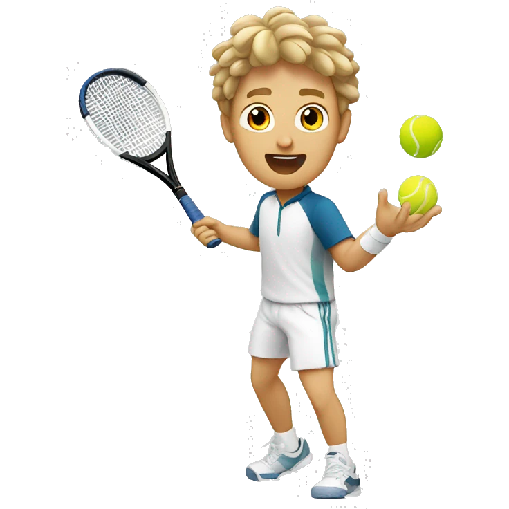 Tennis explosion Caucasian emoji