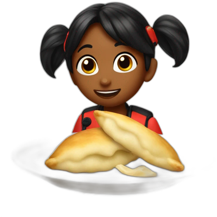 miraculous ladybug eating pierogi emoji