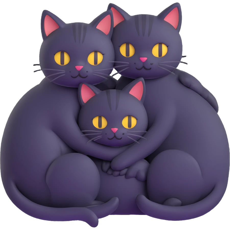 two cats cuddling emoji