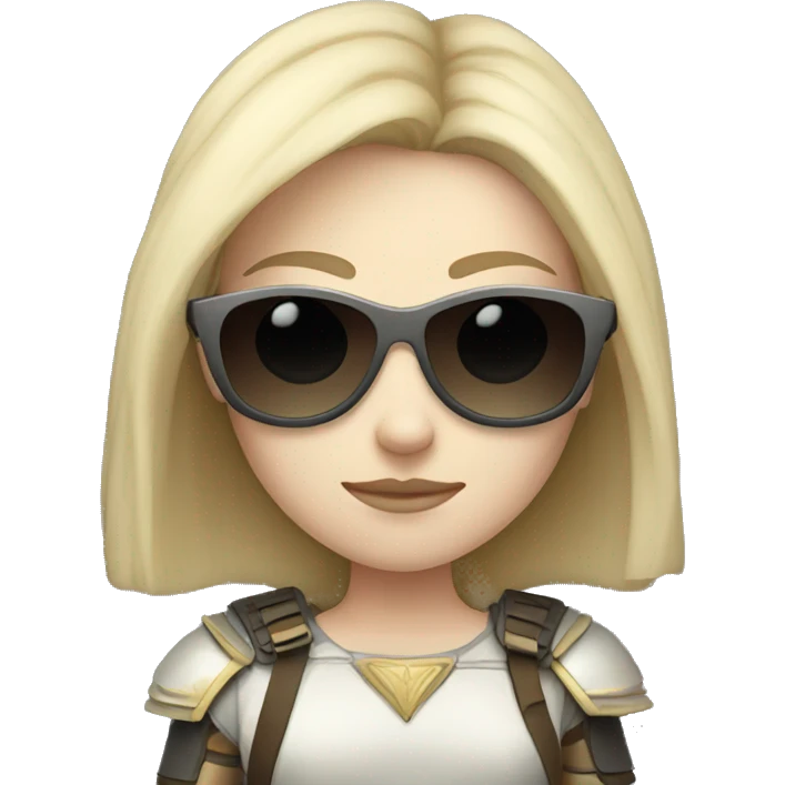 Pale-skinned Girl warrior with dark sunglasses emoji