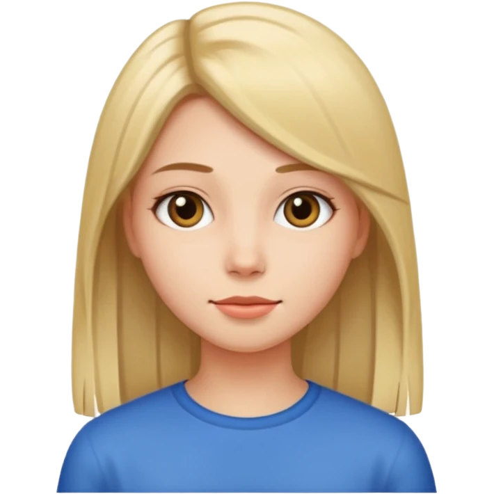 a girl with straight hair emoji
