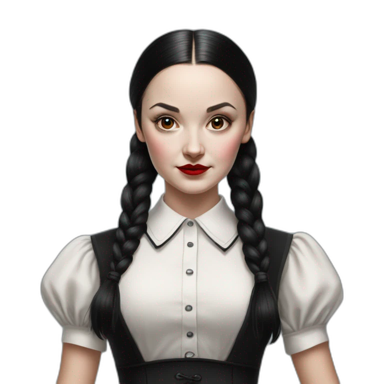 wednesday adams pinup hyperrealistic emoji