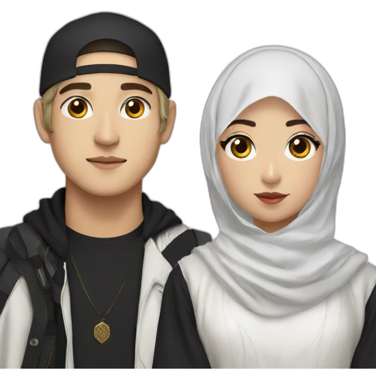 Kim Taehyung with a Muslim girl emoji