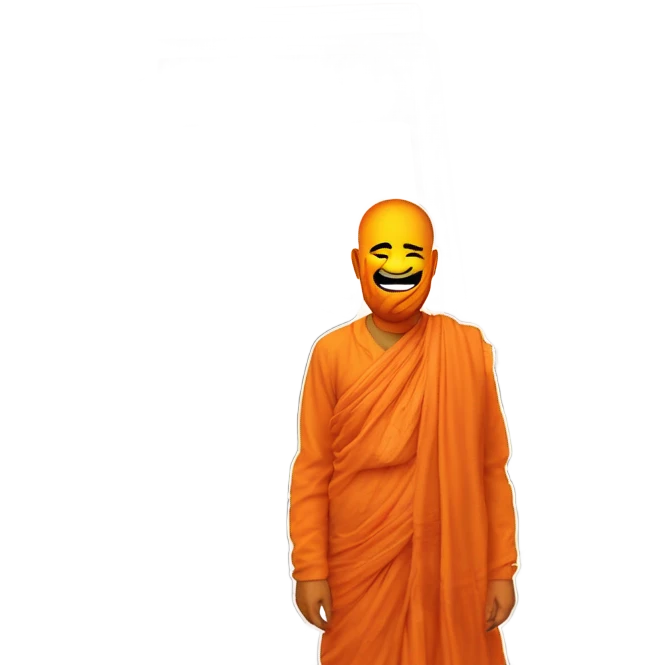 Haridwar ashram in orange next to overpass motorway emoji
