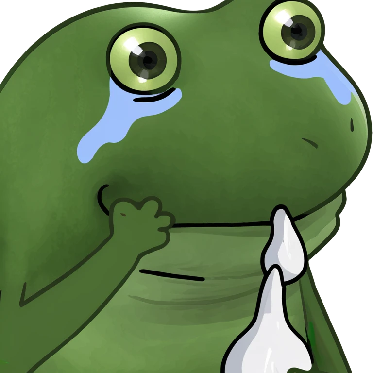 pepe the frog with a single tear emoji