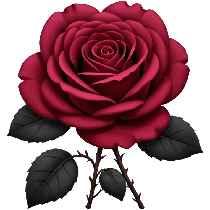 black rose, without green leaves, just flower emoji