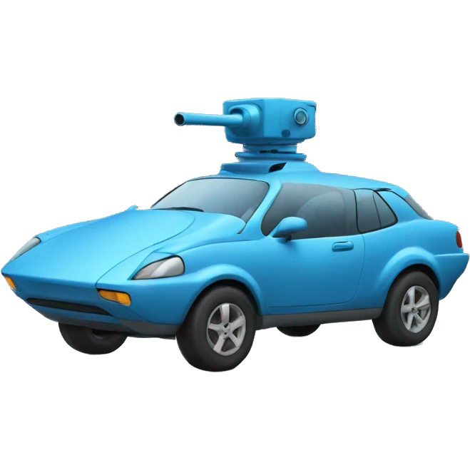 Car with a turret(blue car) emoji