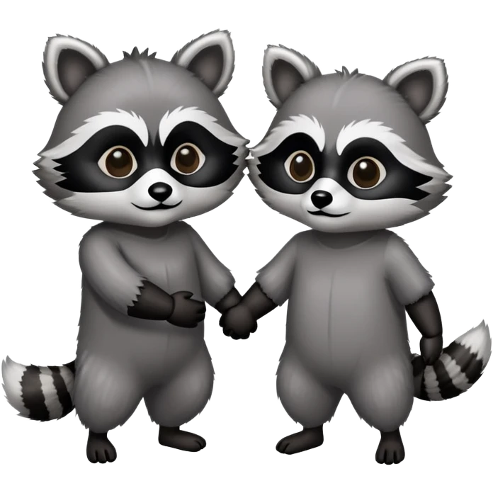 Two raccoons holding hands emoji