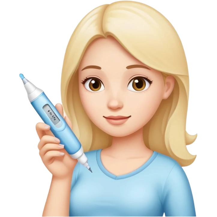 girl with pregnant test emoji