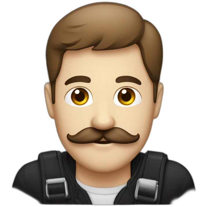 Homme avec une moustache noire d'ouvrier allemand emoji