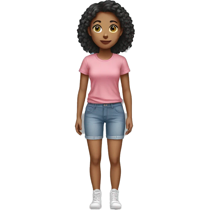 Girl wearing shorts and tshirt emoji