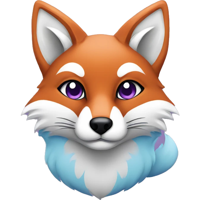 Fox sky blue and purple color scheme emoji