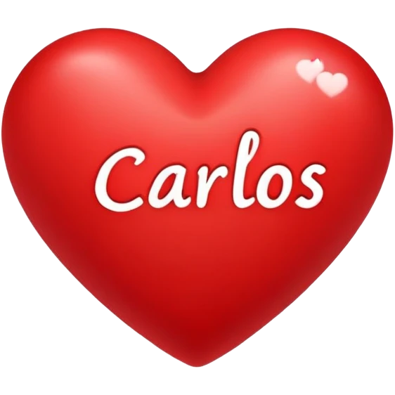 heart with Carlos written on it emoji