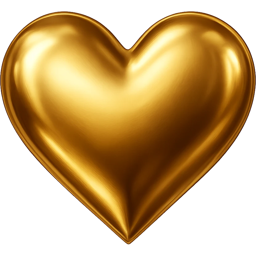 heart with a metallic gold finish emoji