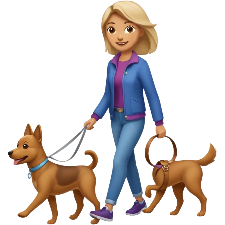 Woman walk with dog emoji