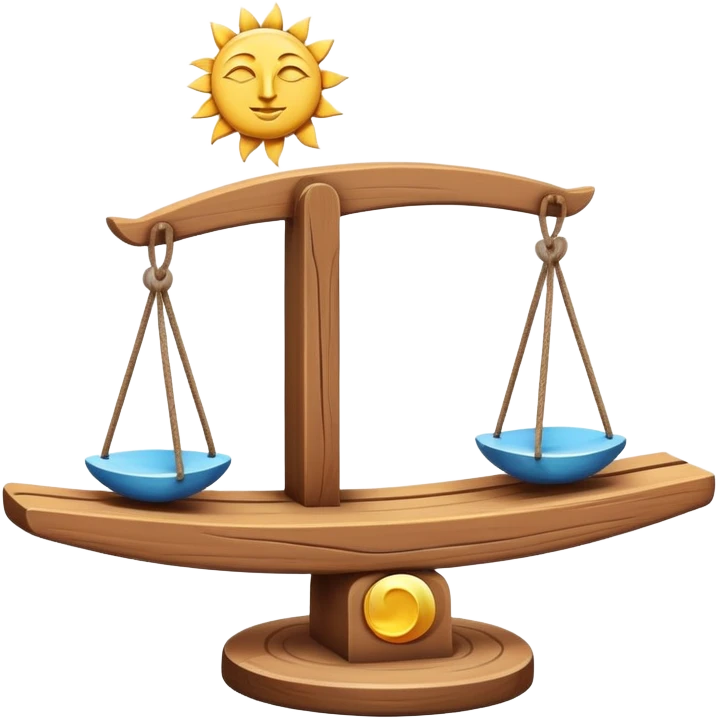 balanced seesaw with sun and moon symbols emoji