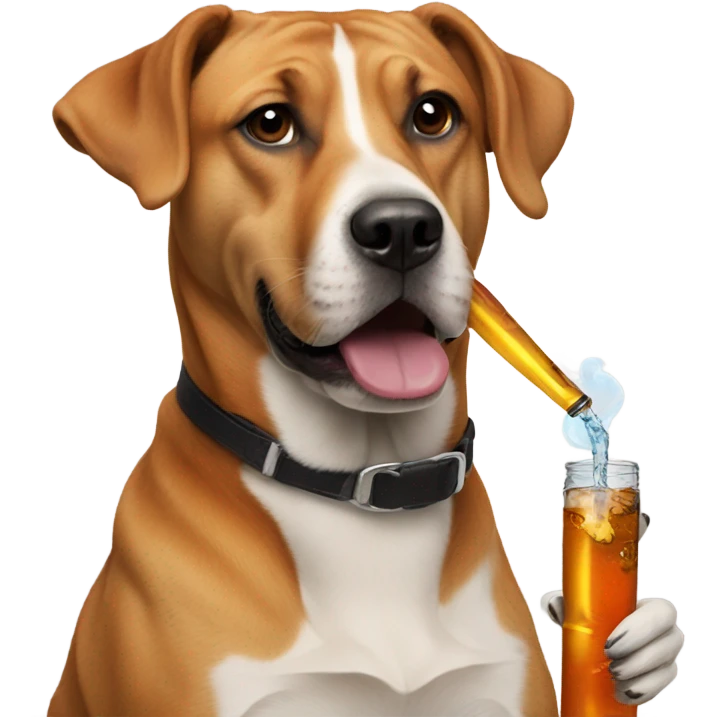 dog holding bong emoji