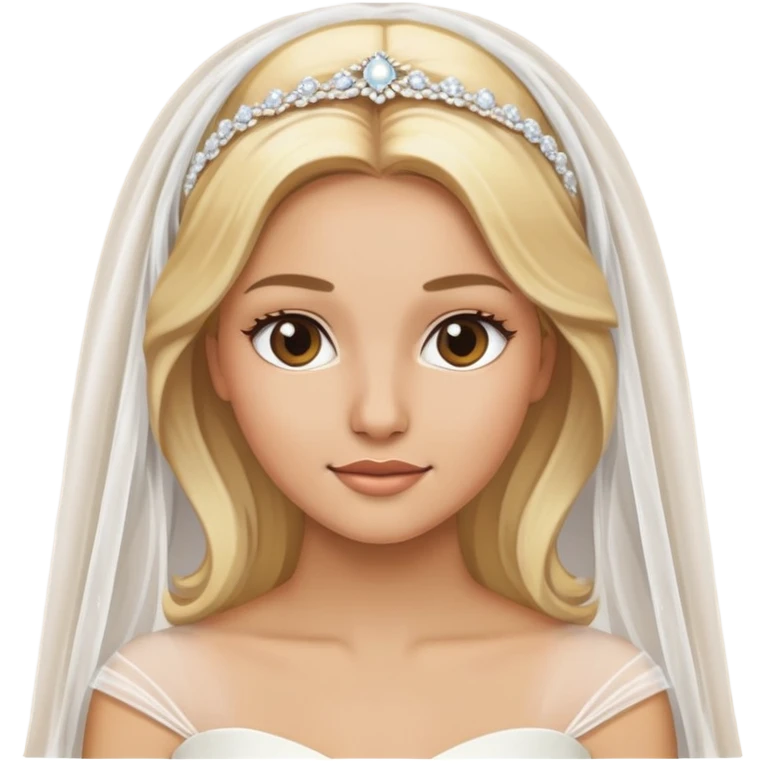 beautiful blonde bride with veil and light brown skin emoji
