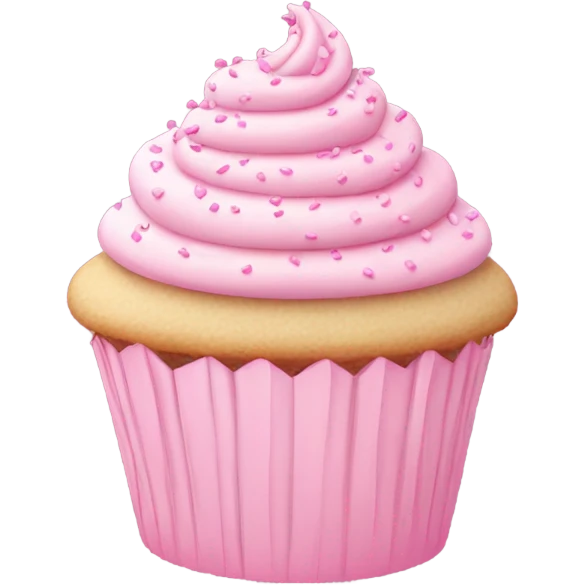 pastel pink cupcake with pink sprinkles emoji
