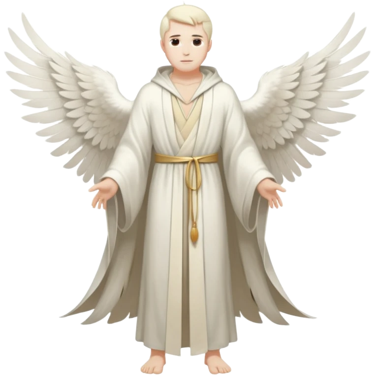 winged man in robe with no halo full body emoji