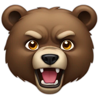 Fashionable Angry bear emoji