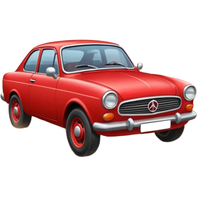 Red car driving dirt road emoji